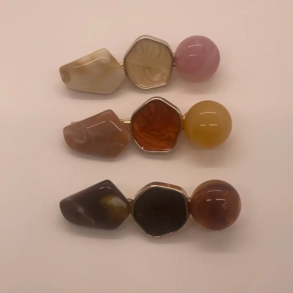 ⭐️❤️ FREE Stone Geode Boho Peasant Hipster Hippie Deco Farm Chic Hair Barrettes